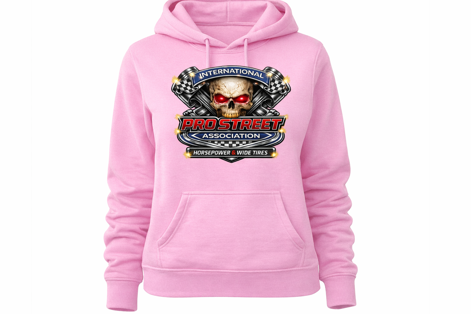 Women's Pullover Skull Edition Hoodie With Large Front Logo (Pink)